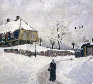 冬の上の滝 作： Edvard Munch